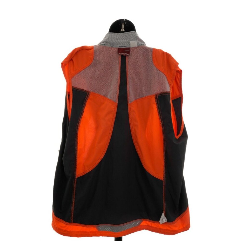 Saucony Vizipro Florescent Orange Running Vest Men's Sz XL - Picture 5 of 9